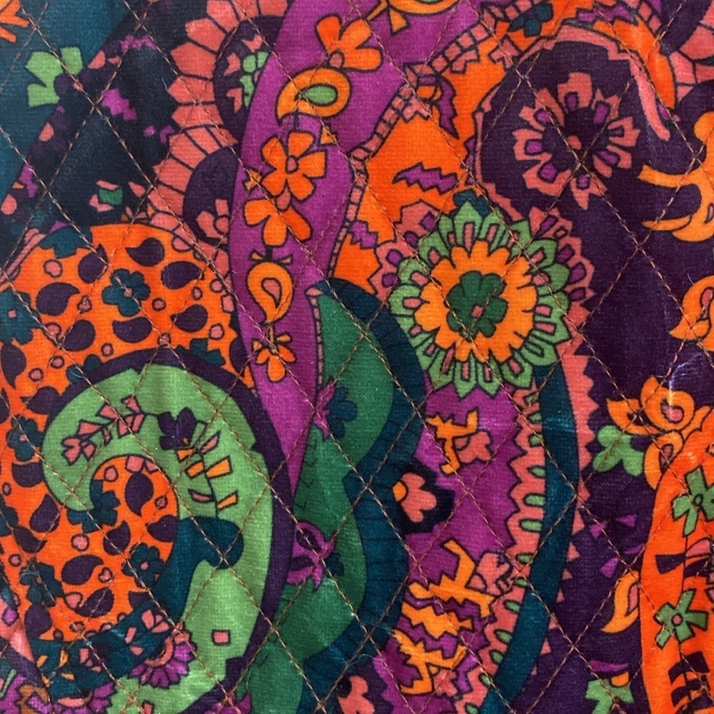 Norm Thompson Quilted Paisley Purple Velour Vest Collared Full Zip Women’s  XL - Picture 5 of 9